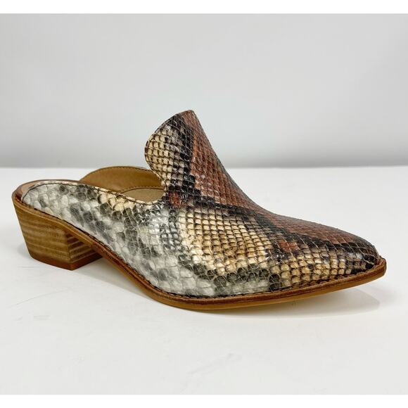 Chinese Laundry Womens Marnie Loafers EU 36 US 5.5 Brown Mules Vegan Python NIB - Picture 1 of 6